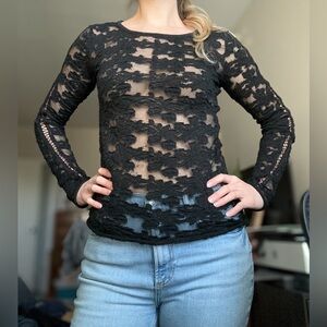 FREE PEOPLE XS black lace top